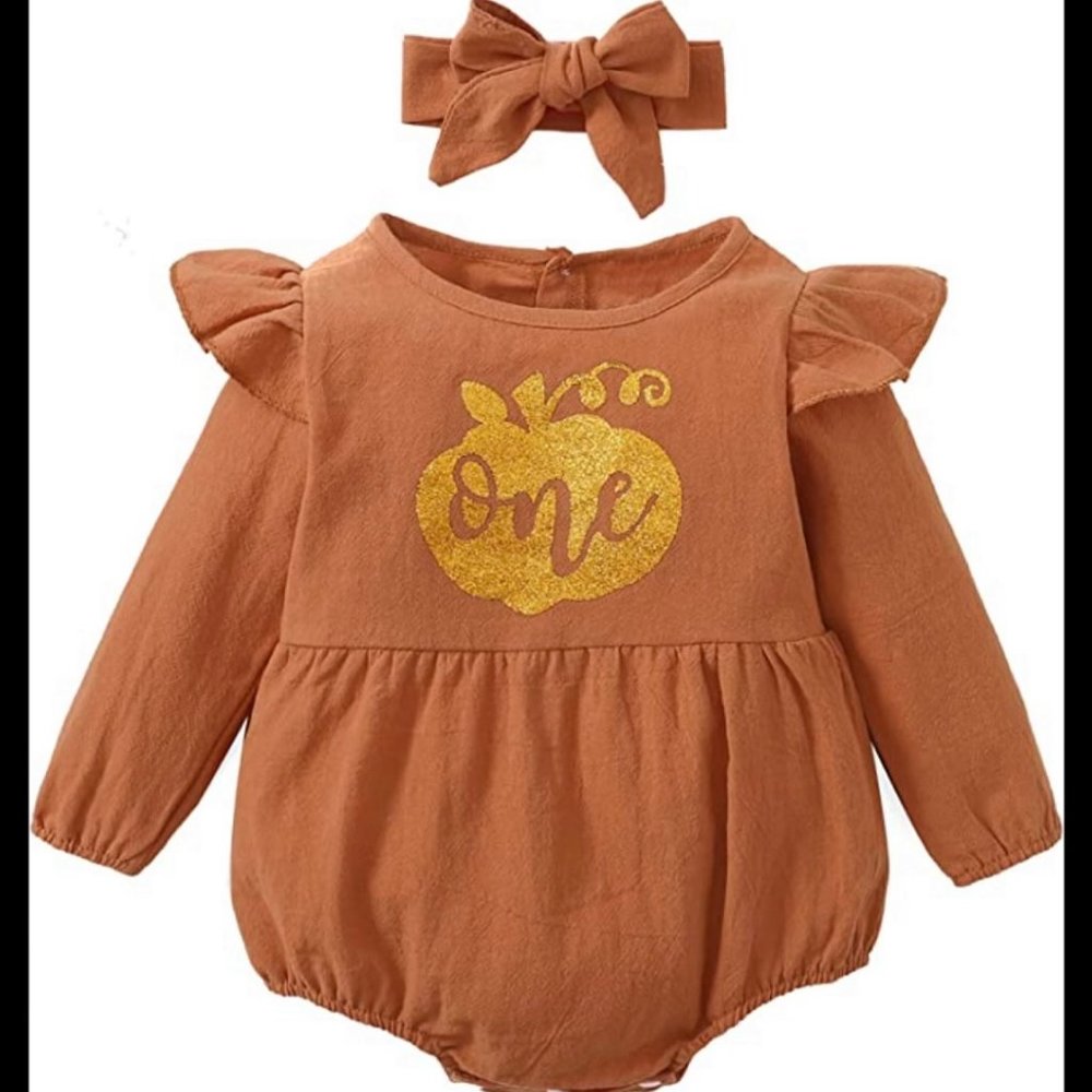 New Shalofer Baby Girl First Birthday Outfit 1st Birthday Bodysuit with Headband